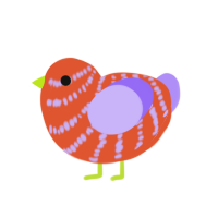 (unnamed), a vermilion and lilac chicken with a bar pattern