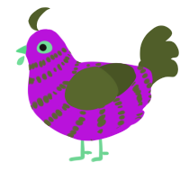 Missing Texture, a amethyst and olive chicken with a bar pattern