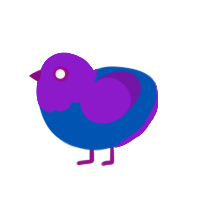 bi flag, a ultramarine and violet chicken with a head pattern