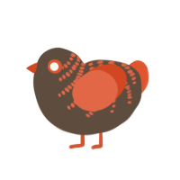 (unnamed), a bark and vermilion chicken with a half-bar pattern