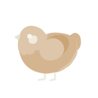 Buttercup, a beige chicken with a head pattern