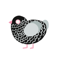 (unnamed), a black and silver chicken with a lace pattern