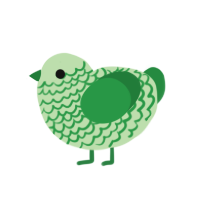 Fancy glup baby, a gluppy chicken with a bar pattern