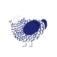 (unnamed), a white and navy chicken with a lace pattern