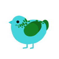 (unnamed), a aqua and leaf chicken with a neck-speckle pattern