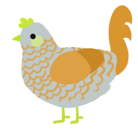 (unnamed), a silver and orange chicken with a lace pattern