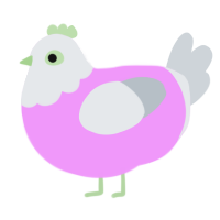 bepto pismol, a lavender and mist chicken with a head pattern