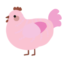 (unnamed), a rose and pink chicken with a half-bar pattern