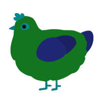 Bad Camouflage, a grass and navy chicken