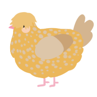 Honey Bunch, a honey and beige chicken with a speckle pattern