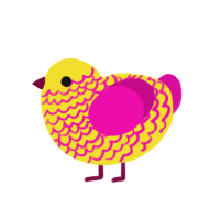 (unnamed), a yellow and fuchsia chicken with a lace pattern