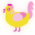 Pink Lemonade, a yellow and pink chicken with a neck-speckle pattern