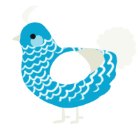 The super cool Jalid, a cerulean and white chicken with a lace pattern