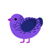 (unnamed), a blurple and navy chicken with a half-lace pattern