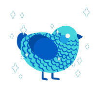 (unnamed), a aqua and ultramarine chicken with a lace pattern