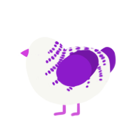 (unnamed), a white and violet chicken with a half-bar pattern