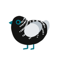 101exe, a black and mist chicken with a half-bar pattern