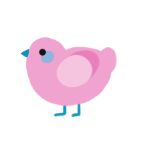 Keene, a pink chicken