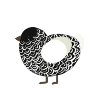 (unnamed), a black and white chicken with a double-lace pattern