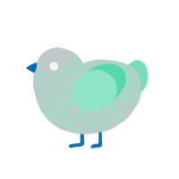 (unnamed), a silver and mint chicken with a lace pattern