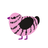 Loves, a pink and sable chicken with a bar pattern