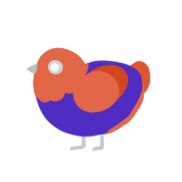 (unnamed), a indigo and vermilion chicken with a head pattern