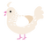 Milk, a cream chicken with a half-lace pattern