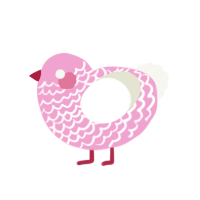 (unnamed), a pink and white chicken with a lace pattern