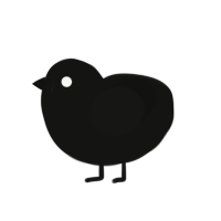 とても痛い痛がりたい, a black chicken