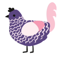 Purpurea, a overcast and rose chicken with a lace pattern