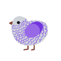 (unnamed), a mist and blurple chicken with a lace pattern