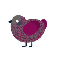 (unnamed), a grey and wine chicken with a double-lace pattern