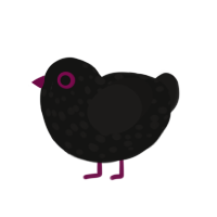 (unnamed), a black and sable chicken with a speckle pattern