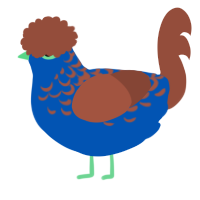 Air Wave, a ultramarine and russet chicken with a half-lace pattern