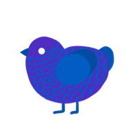 3 mod ultra, a indigo and ultramarine chicken with a lace pattern