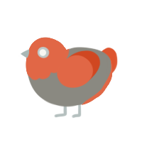 (unnamed), a ash and vermilion chicken with a head pattern