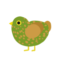 Spring Rain, a chartreuse and gold chicken with a speckle pattern