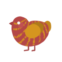 (unnamed), a red and ochre chicken with a bar pattern