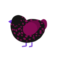 (unnamed), a black and wine chicken with a speckle pattern