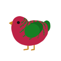 (unnamed), a crimson and leaf chicken with a half-bar pattern