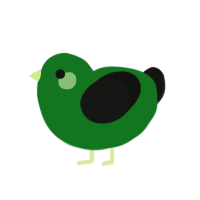 Gherkin, a leaf and black chicken