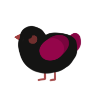 (unnamed), a black and maroon chicken