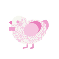 (unnamed), a white and pink chicken with a double-lace pattern