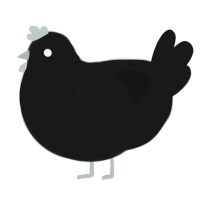 Selina Kyle, a sable chicken with a half-lace pattern