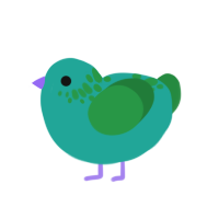 (unnamed), a turquoise and viridian chicken with a neck-speckle pattern