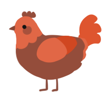 (unnamed), a russet and vermilion chicken with a head pattern