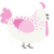 Stardust, a white and pink chicken with a half-lace pattern