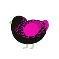 (unnamed), a black and fuchsia chicken with a half-lace pattern