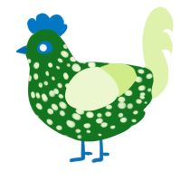 (unnamed), a leaf and apple chicken with a speckle pattern