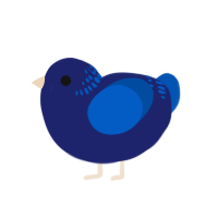 (unnamed), a navy and ultramarine chicken with a neck-band pattern